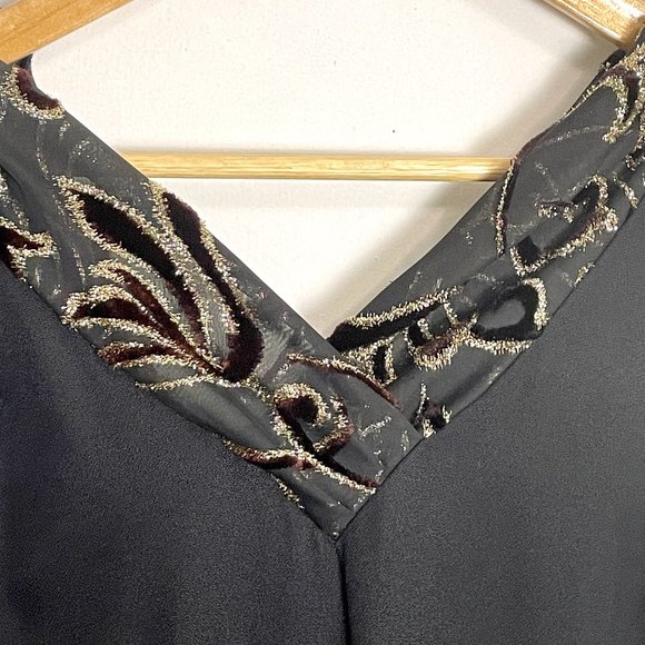 Incite black party dress with scarf down the back - 1980s vintage - size large - Picture 3 of 8